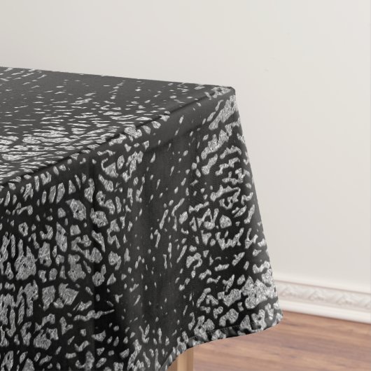 Zilver- en zwarte lederen textuur tafelkleed (Voorbeeld)