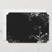 Zilver en Zwarte Nieuwjaarsmaskerade Feest Kaart (Achterkant)