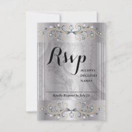 Zilver en zwarte RSVP kaart