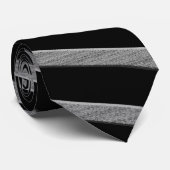 Zilver- en zwarte strepen stropdas (Opgerold)