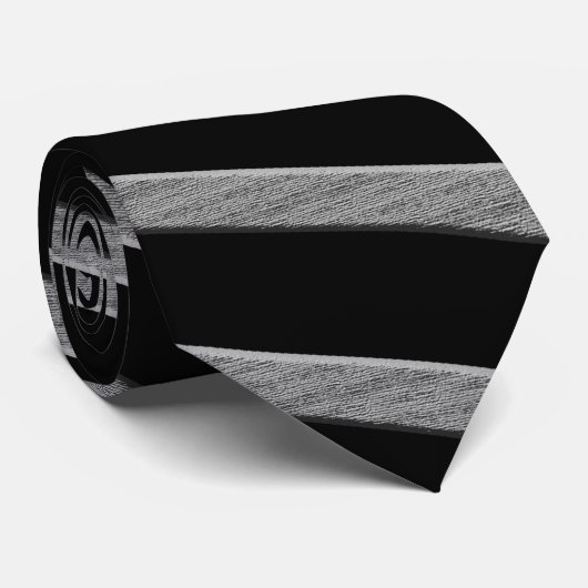 Zilver- en zwarte strepen stropdas (Opgerold)