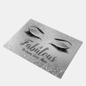 Zilver Fabulous Women Glitter Eyes Doormat Deurmat (Schuin)