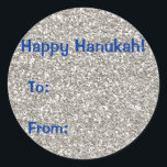 Zilver (faux) Glitter Chanoeka Gift Stickers<br><div class="desc">Vragen? Regella@Rocketmail.com</div>