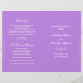 Zilver  Floral Paars Wedding Programma's (Voorkant)