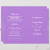 Zilver  Floral Paars Wedding Programma's (Voorkant / Achterkant)