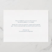 Zilver Foil Foto Collage Boy Birth Announding Folie Uitnodiging (Achterkant)