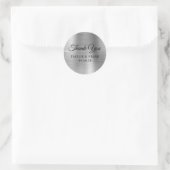 Zilver Folie Bruiloft Dank Je Ronde Sticker (Tas)