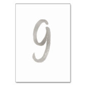 Zilver folie chic tafelnummer voor de bruiloft | T (Voorkant)