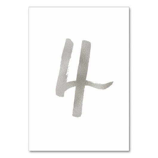 Zilver folie chic tafelnummer voor het huwelijk | (Achterkant)