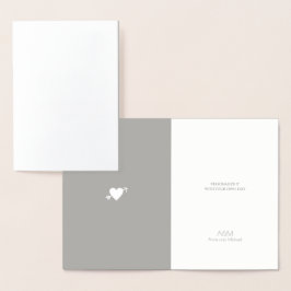 Zilver-folie-hart met pijl Monogrammed bruiloft Folie Kaarten