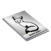 Zilver Fox aangepaste tekst Notitieboek (Rechterzijde)