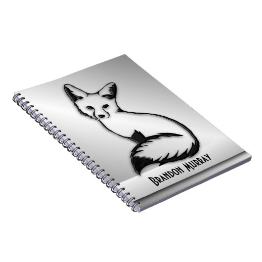 Zilver Fox aangepaste tekst Notitieboek (Rechterzijde)