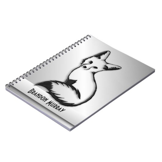 Zilver Fox aangepaste tekst Notitieboek (Linkerzijde)