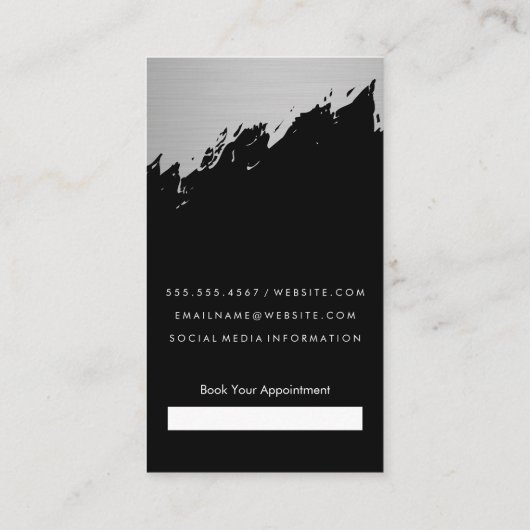 Zilver geborsteld / Benoeming Afsprakenkaartje (Achterkant)