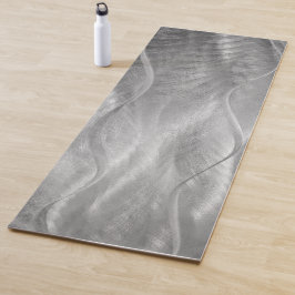 Zilver Geborsteld Metaal Abstract Yogamat