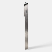 Zilver geborsteld metaal en Metallic Stone monogra iPhone Hoesje (Linkerkant)