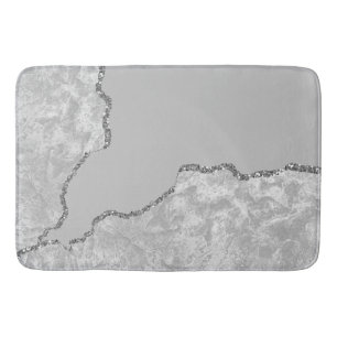 Zilver Geborsteld Metaal Glitter Badmat