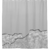 Zilver geborsteld metaal Glitter Douchegordijn (Voorkant)