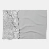 Zilver geborsteld metaal Glitter Theedoek (Horizontaal)