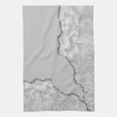 Zilver geborsteld metaal Glitter Theedoek (Verticaal)