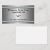 Zilver geborsteld Metaal Kijk Modern Ontwerp Visitekaartje (Voorkant / Achterkant)