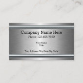 Zilver geborsteld Metaal Kijk Modern Ontwerp Visitekaartje (Voorkant)