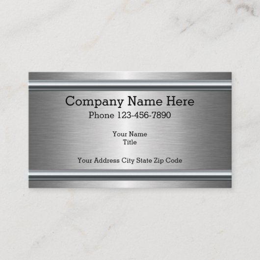 Zilver geborsteld Metaal Kijk Modern Ontwerp Visitekaartje (Voorkant)