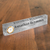 Zilver geborsteld Metaal met Naam Naambordje (Zijkant)