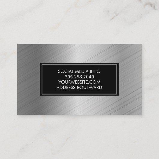 Zilver geborsteld visitekaartje (Achterkant)