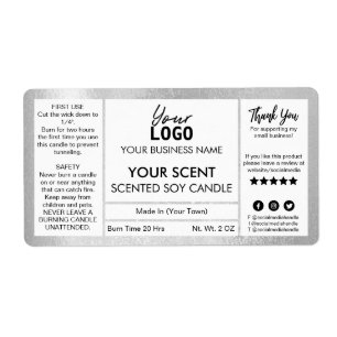 Zilver-gecentreerd zurenkaarsenetiket maken etiket