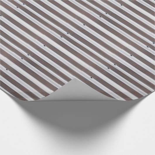 Zilver gegolfd plaat metaal cadeaupapier (Hoek)