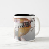Zilver gemonteerde mug van parelwassail tweekleurige koffiemok (Voorkant rechts)