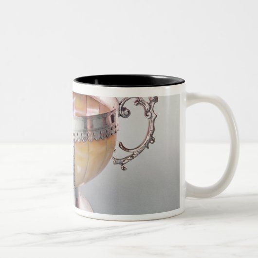 Zilver gemonteerde mug van parelwassail tweekleurige koffiemok (Rechts)