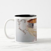 Zilver gemonteerde mug van parelwassail tweekleurige koffiemok (Links)