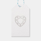 Zilver geometrisch hart bruiloft gunst label cadeaulabel (Voorkant)