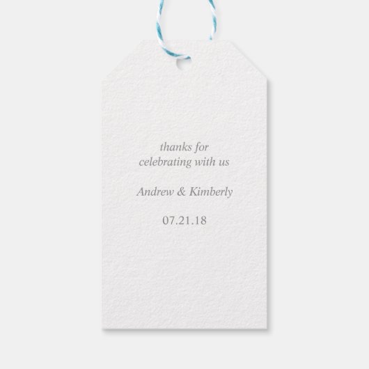 Zilver geometrisch hart bruiloft gunst label cadeaulabel (Achterkant)