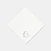 Zilver geometrisch hart (klein) bruiloft servetten (Hoek)