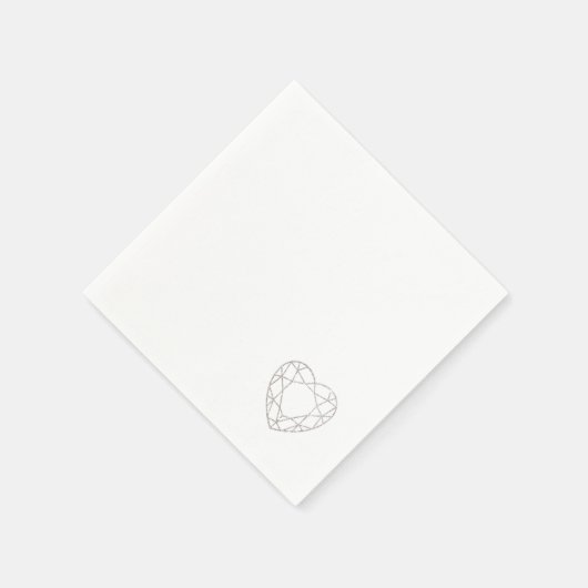 Zilver geometrisch hart (klein) bruiloft servetten (Hoek)