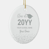 Zilver Gepersonaliseerd Afstuderen Gift Kerstmis Keramisch Ornament (Rechts)