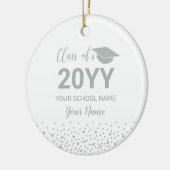 Zilver Gepersonaliseerd Afstuderen Gift Kerstmis Keramisch Ornament (Links)