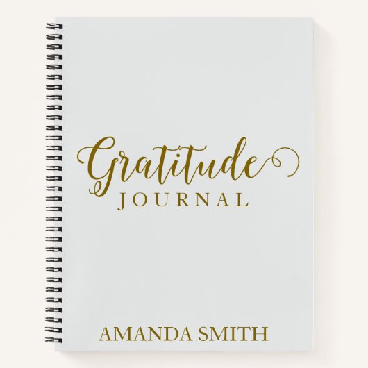 Zilver Gepersonaliseerde Dankbaarheid Journaal Gol Notitieboek (Voorkant)