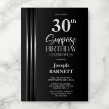 Zilver Gestreepte Zwarte Grijs 30e Verjaardag Surp