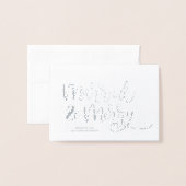 Zilver Getrouwd & Vrolijk Kerstfeest Dank u Trouwe Folie Kaarten (Voorkant met envelop)