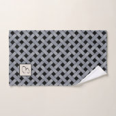 Zilver Geweven Rotan op Douanekleur met Monogram Bad Handdoek (Handdoek)