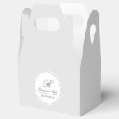 Zilver Gewoon Elegant Klassiek Bruiloft Monogram Bedankdoosjes (Geopend)