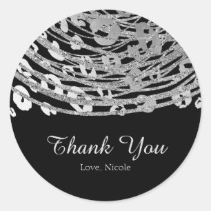 Zilver Glam Luipaardprint Exotisch Feestartikel Ronde Sticker
