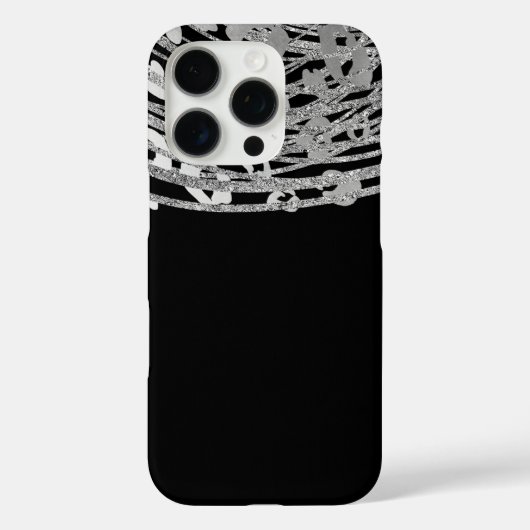 Zilver Glam Luipaardprint Exotische Dierenprint Case-Mate iPhone Case (Achterkant)