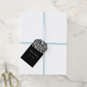 Zilver Glam Luipaardprint Exotische Dierprint Cadeaulabel (Met Touw)