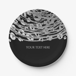 Zilver Glam Luipaardprint Exotische Print Feest Papieren Bordje
