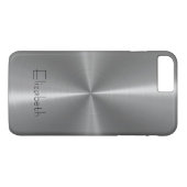 Zilver Glanzend Staal Metaal Case-Mate iPhone Case (Achterkant (Horizontaal))